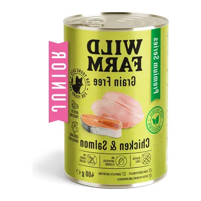 Karma Dla Kociąt Bezzbożowa Kurczak I Łosoś ZOOJOY Wild Farm 400 g