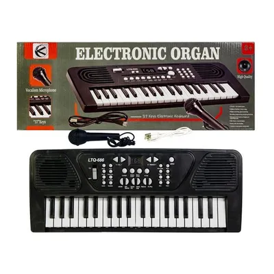 Duże Organki Pianinko Keyboard Z Mikrofonem Dla Dzieci TUM-TUM - Czarne