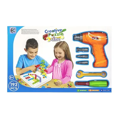 Puzzle Konstrukcyjne W Pudełku 193 Elementy Z Narzędziami TUM-TUM