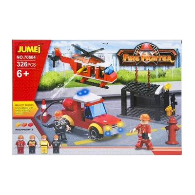 Klocki Do Budowania Straż Pożarna 326 Elementów TUM-TUM Z Wozem 38 x 26 cm