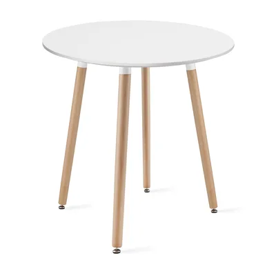 Stół MEBLIVA TOMIN Okrągły 60cm - Biały Naturalne Nogi