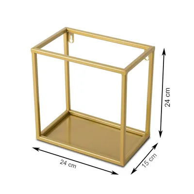 Półka Wisząca Ścienna Metal 24 cm - Złota