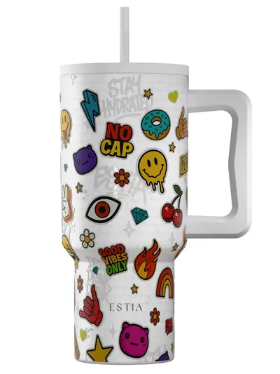 Kubek Termiczny Ze Słomką 900 ml Urban Vibes