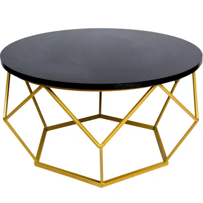 Stolik Kawowy Diamond 70 cm Złoto Czarny