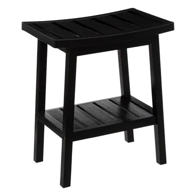 Stołek Bambusowy Z Półką SCANDI Black