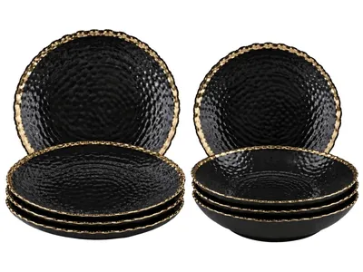 Komplet 8 Talerzy Kati Black Gold
