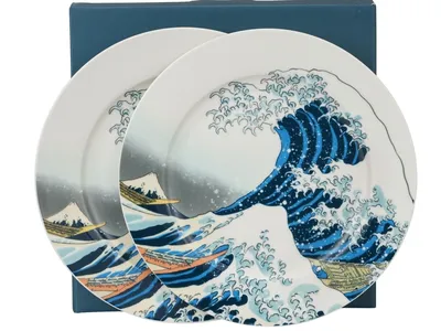 Komplet 2 Talerze Deserowe Hokusai The Great Wave 19,2 cm