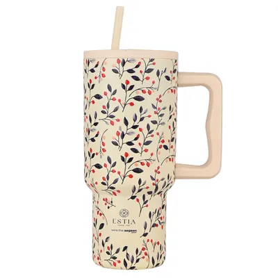 Kubek Termiczny Ze Słomką 900 ml Bloom Beige