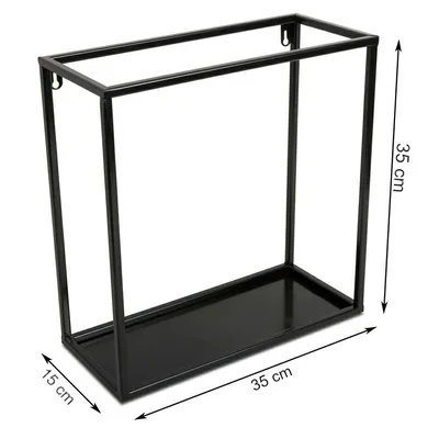 Półka Wisząca Ścienna Metal 35 cm - Czarna