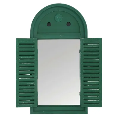 Lustro Vintage Z Okiennicami 39 x H75 cm - Zielone