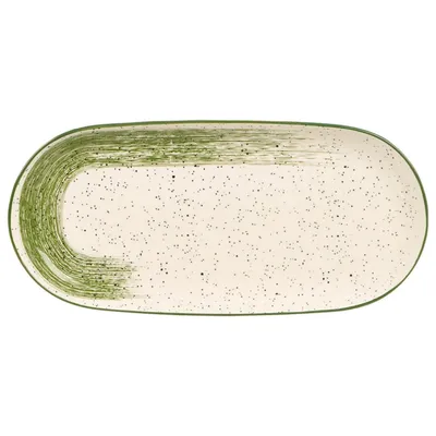 Owalna Patera Do Serwowania 15,5x33 cm - Zielona