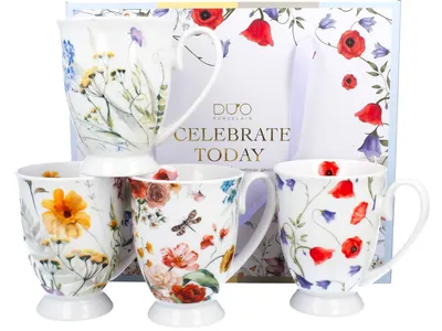 Komplet 4 Porcelanowych Kubków Royal CELEBRATE TODAY
