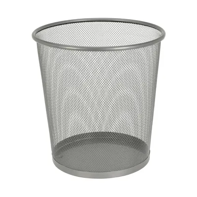 Metalowy Kosz Na Śmieci 28 cm - Srebrny