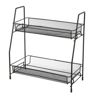 Półka Metalowa 2- Poziomowa 33 cm - Czarna