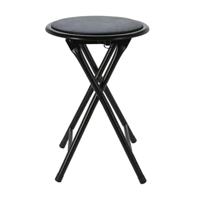 Taboret Składany Metalowy 45cm - Czarny