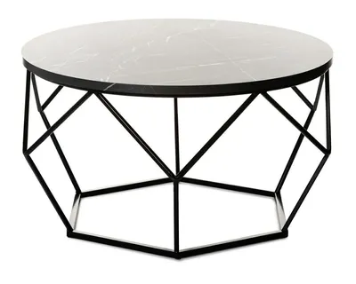 Stolik Kawowy Diamond 70cm MARMUR Czarny