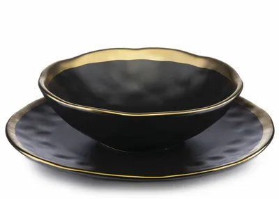 Zestaw Dwóch Talerzy LISSA BLACK GOLD
