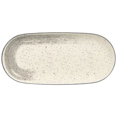 Owalna Patera Do Serwowania 15,5x33 cm - Szara