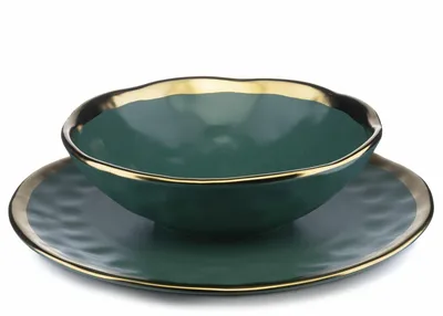 Zestaw Dwóch Talerzy LISSA GREEN GOLD