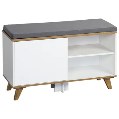 Szafka Na Buty Z Siedziskiem Nordica Living 77X30XH48 cm - Biała