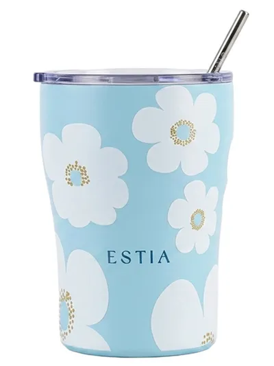 Kubek Termiczny Ze Słomką 350 ml Blue Daisy