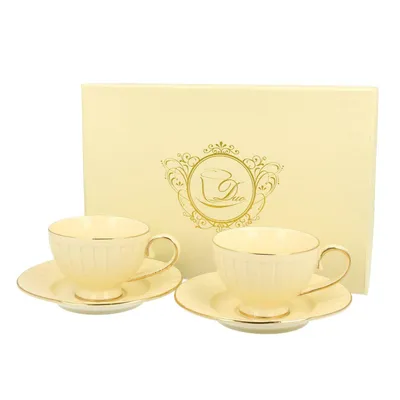 Zestaw 2 Filiżanek Do Espresso Ecru Nina