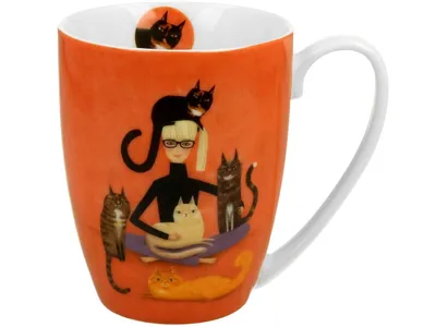Porcelanowy Kubek Baryłka Koci Świat Cindy I Koty W Koszyczku 360 ml