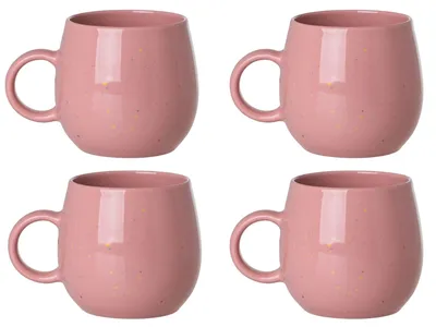 Komplet Kubków 480 ml 4 szt. Speckle Pop - Różowe