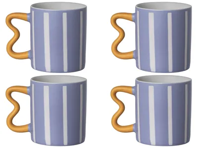 Komplet Kubków 450 ml 4 szt. Jazz Lines - Fioletowy