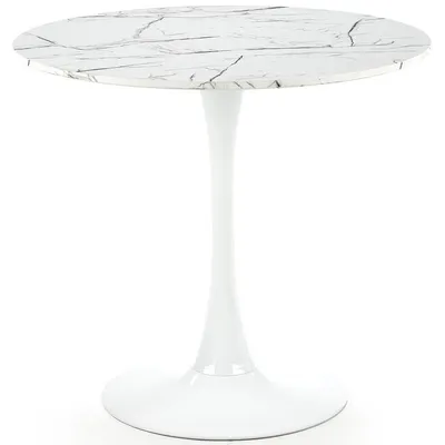 Stół Okrągły Denver White Marble 80 cm