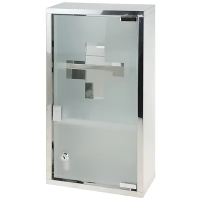 Metalowa Apteczka Z 3 Półkami - Srebrna