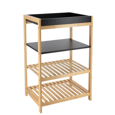 Regał Z 4 Półkami Black Bamboo