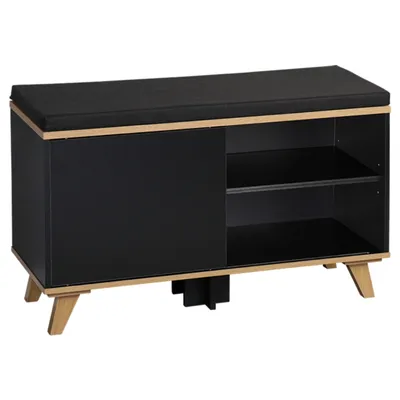 Szafka Na Buty Z Siedziskiem Nordica Living 77X30H48 cm - Czarna