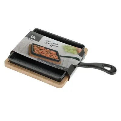 Patelnia Żeliwna Z Bambusową Deską 24 cm