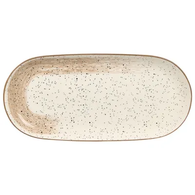 Owalna Patera Do Serwowania 15,5x33 cm - Brązowa
