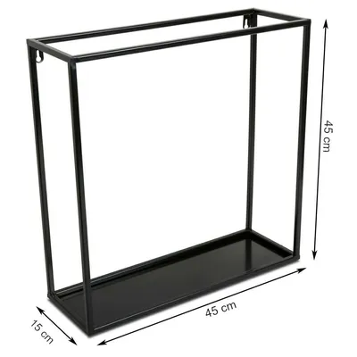 Półka Wisząca Ścienna Metal 45 cm - Czarna