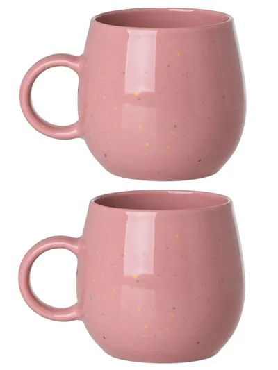 Komplet Kubków 480 ml 2 szt. Speckle Pop - Różowe