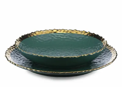 Komplet 2 Talerzy Kati Green Gold