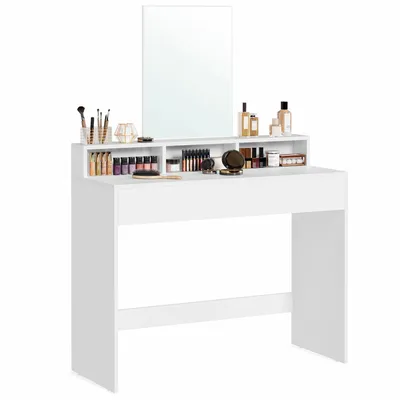 Toaletka Z Lustrem 100 cm GLAMOUR - Biała