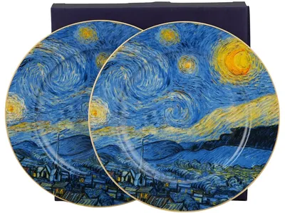 Komplet 2 Talerze Deserowe Van Gogh Starry Night 19,2 cm