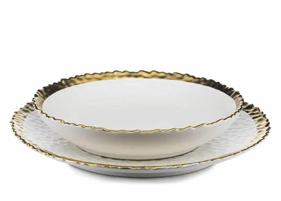 Komplet 2 Talerzy Kati White Gold