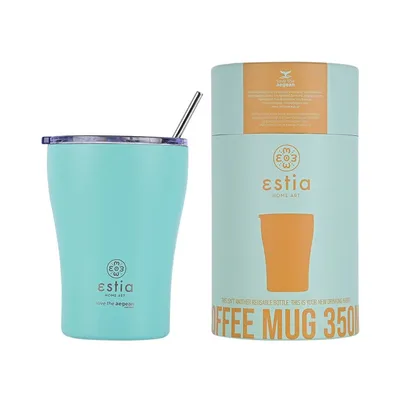 Kubek Termiczny Ze Słomką 350 ml Bermuda Green