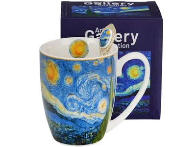 Porcelanowy Kubek Z Łyżeczką Van Gogh Starry Night 360 ml