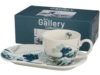 Zestaw Śniadaniowy Filiżanka Ze Spodkiem Hokusai The Great Wave