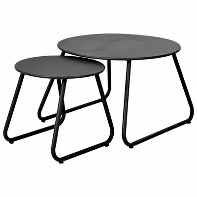 Zestaw 2 Stolików Metalowych Czarnych Loft Duo