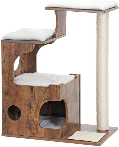 Drapak Dla Kota 86 cm - Brązowo-Biały