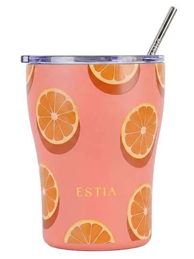 Kubek Termiczny Ze Słomką 350 ml Orange Pop