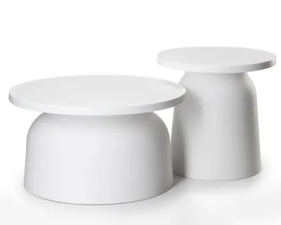 Dwa Minimalistyczne Stoliki OTTO - Białe