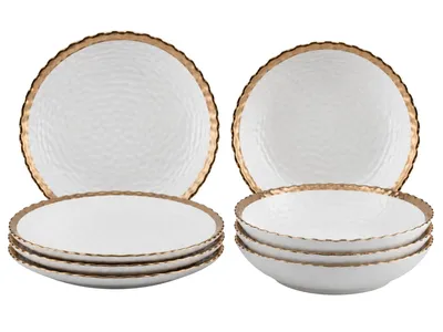 Komplet 8 Talerzy Kati White Gold