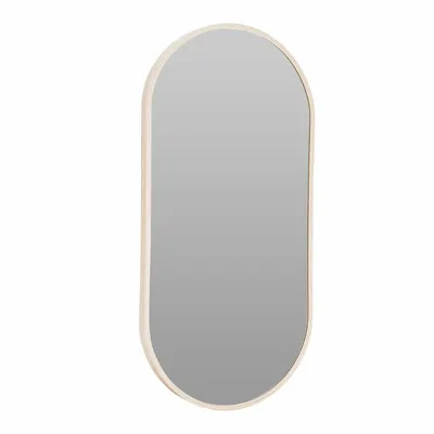 Owalne Lustro Ścienne Aluminiowe 30x60 cm Jasny Brąz